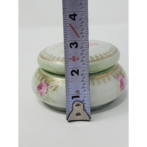 Antique Hand Painted Roses Nippon Powder/Trinket Bowl With Lid - Picture 11 of 11